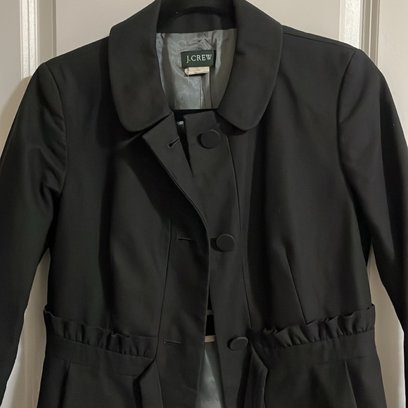 J Crew Black Cotton Jacket / Coat - Size 4 - Great for Fall - Picture 2 of 8